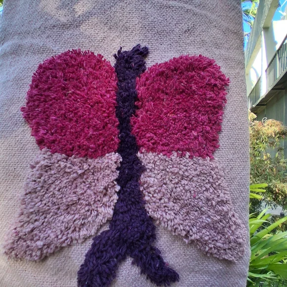 🔥NWT BOHO Butterfly TUFTED THROW with Tassels COTTON 50" X 60" - Picture 8 of 9